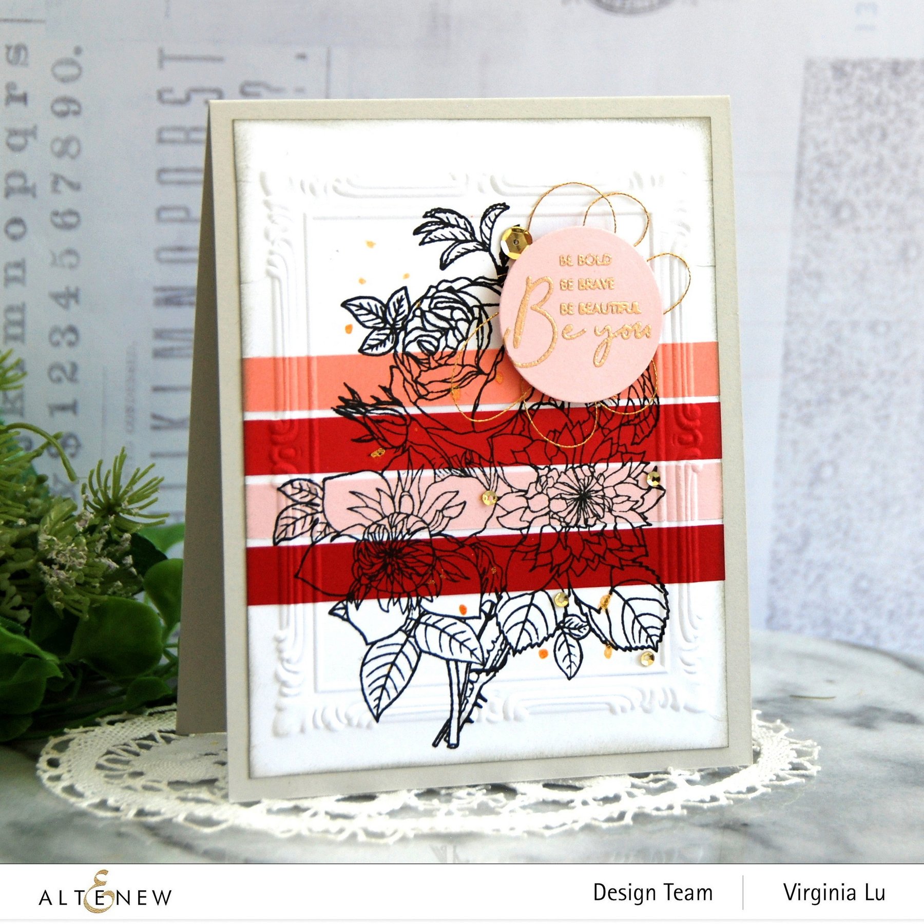 ALTENEW -Paint-A-Flower: Clematis Josephine Outline Stamp Set - 4