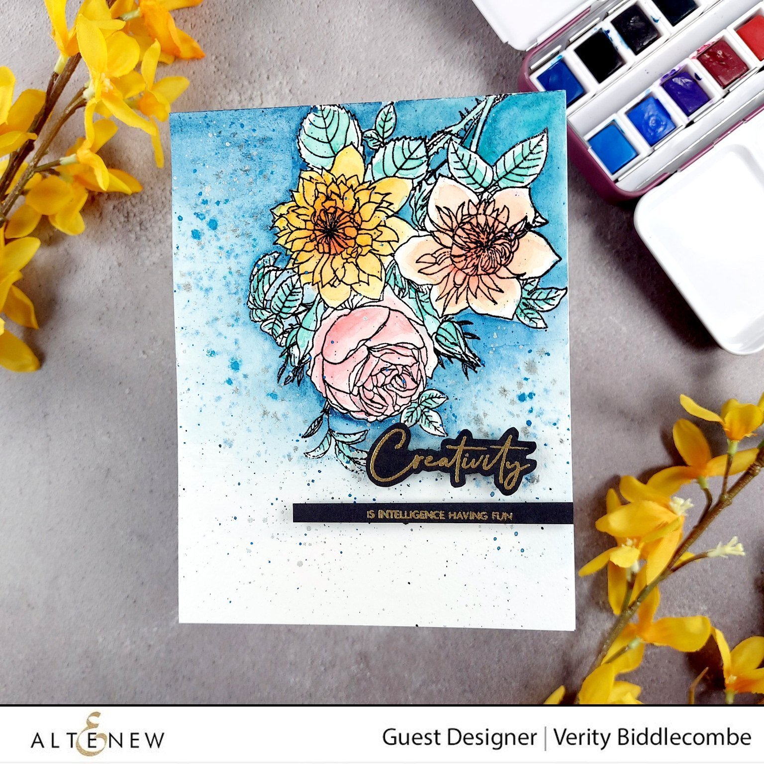 ALTENEW -Paint-A-Flower: Clematis Josephine Outline Stamp Set - 5