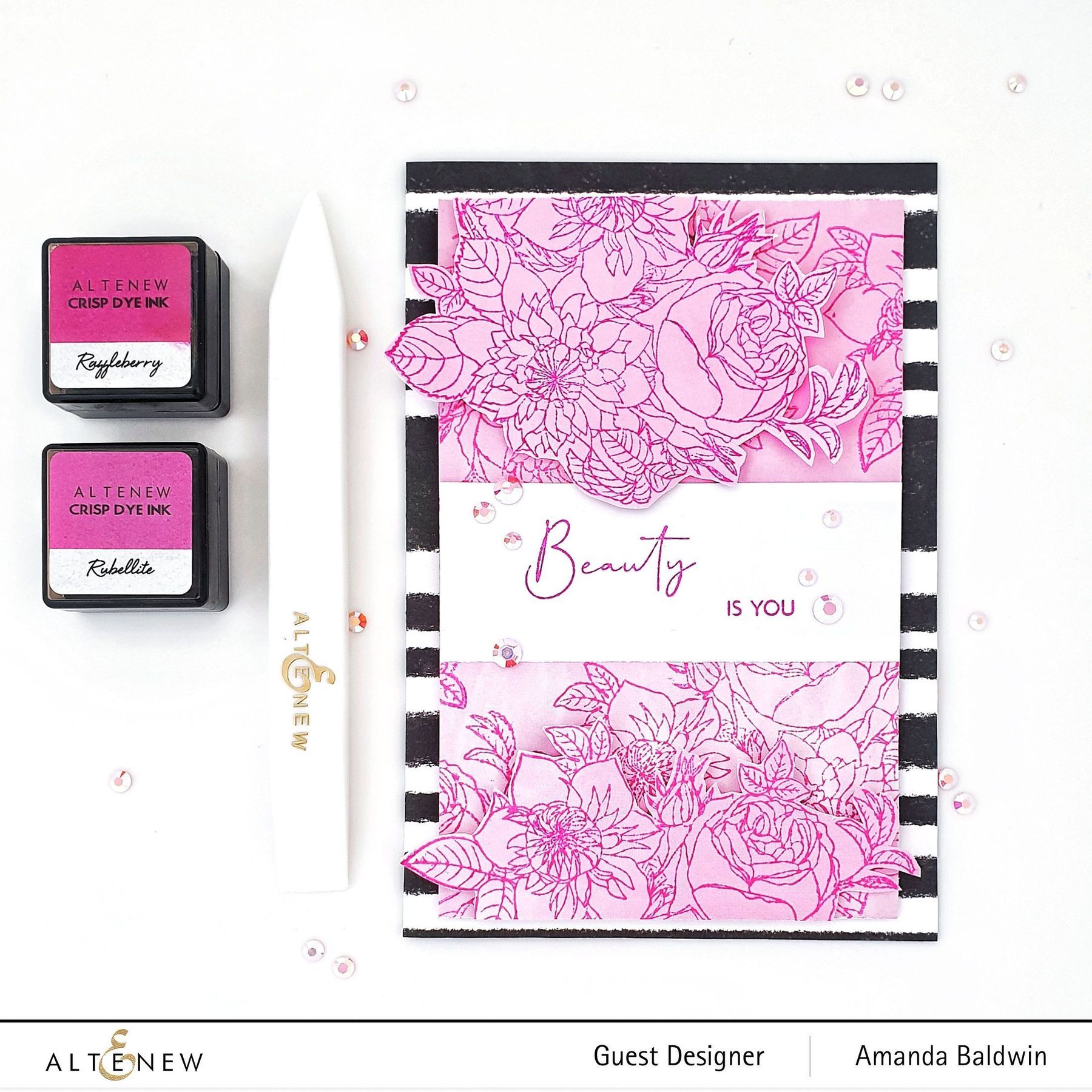 ALTENEW -Paint-A-Flower: Clematis Josephine Outline Stamp Set - 28