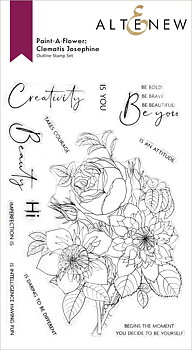 ALTENEW -Paint-A-Flower: Clematis Josephine Outline Stamp Set