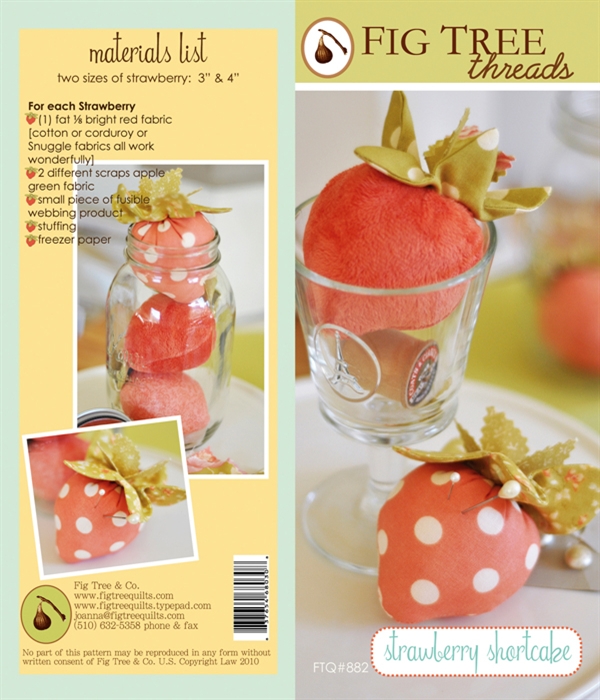Mönster: Strawberry shortcake - jordgubbs-nåldyna.
