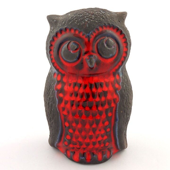Berth Norrman (1960s) Red/Brown Heartwarming Owl 13 cm