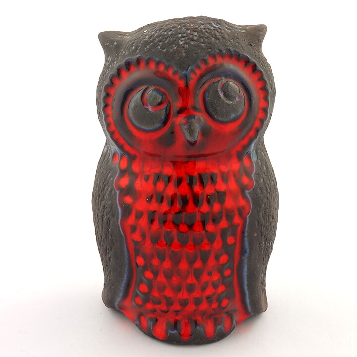 Berth Norrman (1960s) Red/Brown Heartwarming Owl 13 cm