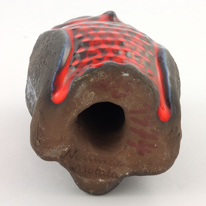 Berth Norrman (1960s) Red/Brown Heartwarming Owl 13 cm