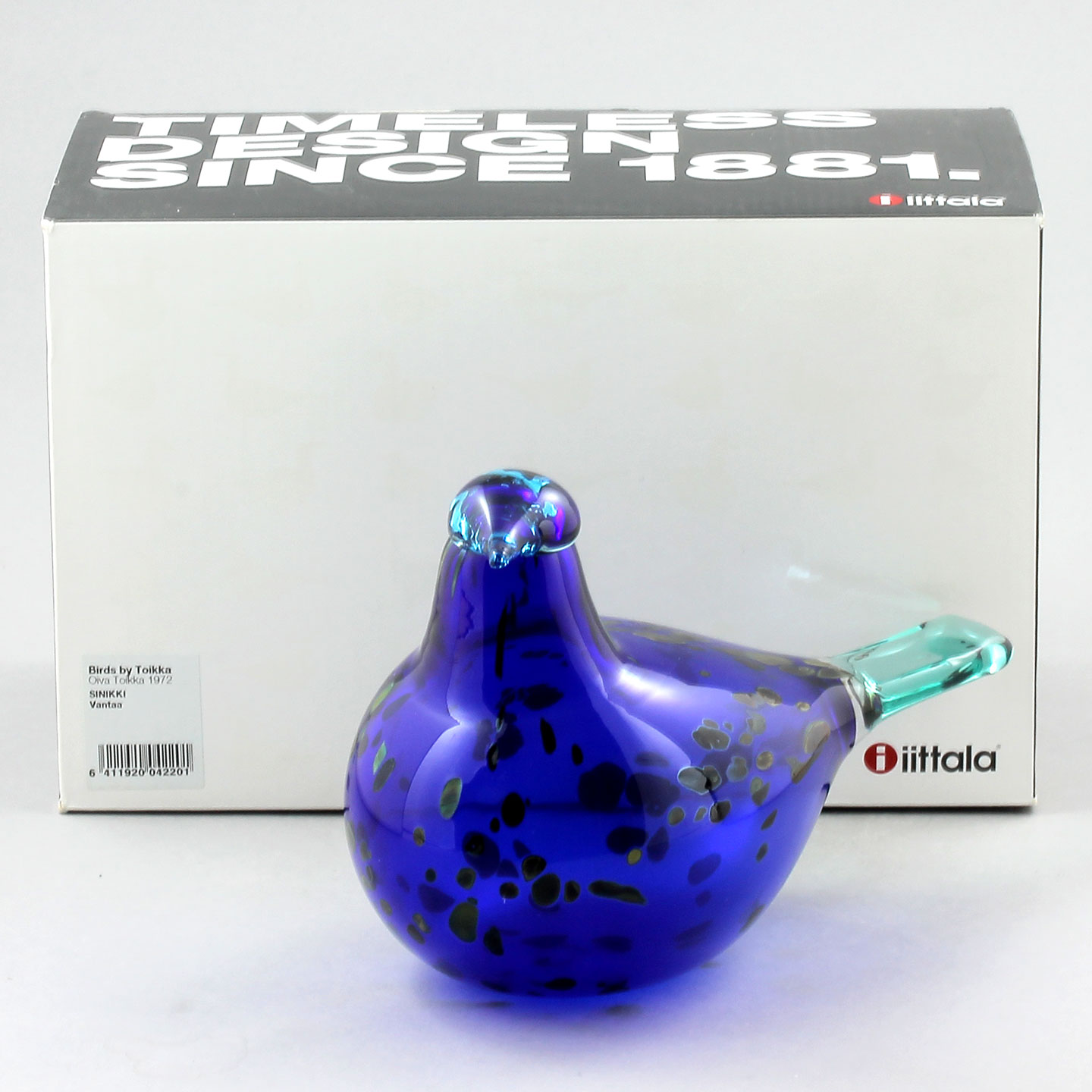 オイバ・トイッカ ガラスの鳥 Sinikki 2002年 20cm 〈箱付き〉