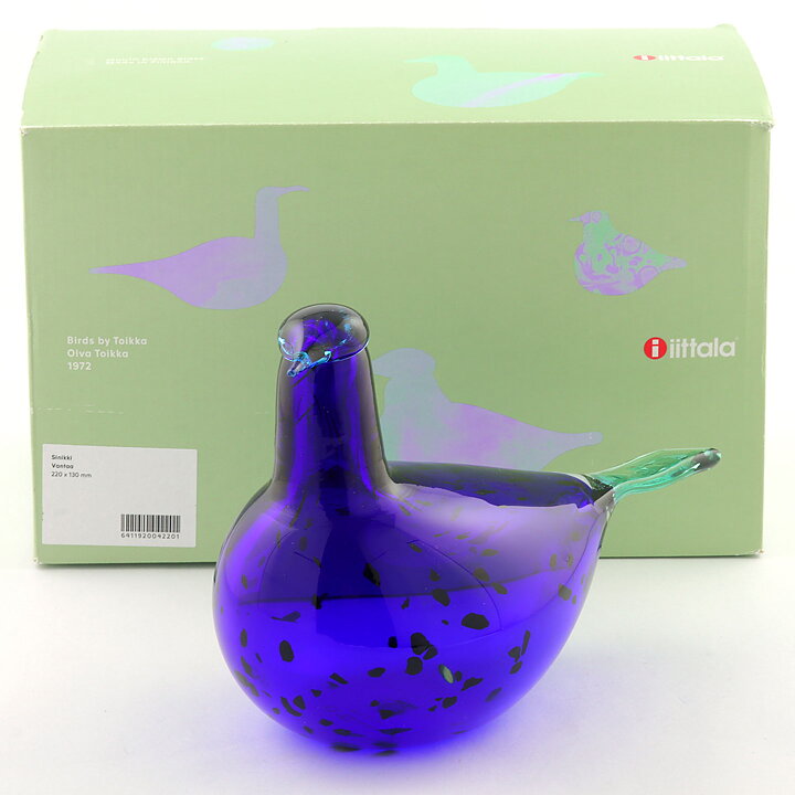 オイバ・トイッカ  ガラスの鳥  Sinikki   2002年  20cm 〈箱付き〉