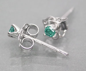 Raros aretes de oro con diamantes verdes azules genuinos - 3