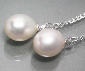 Lujosos aretes de plata con piedras preciosas de perlas genuinas - 3