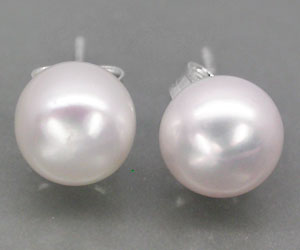 Lujosos aretes de plata con piedras preciosas de perlas genuinas - 2