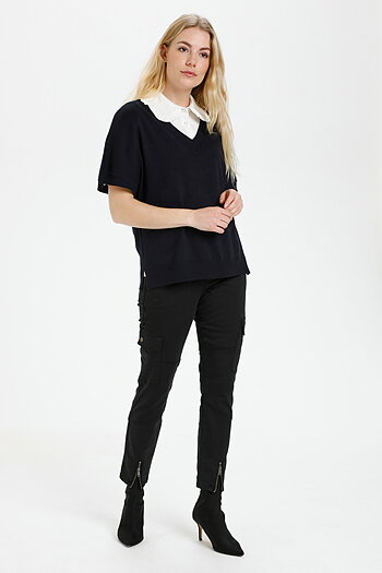 Culture - Annemarie Vest V-neck Black