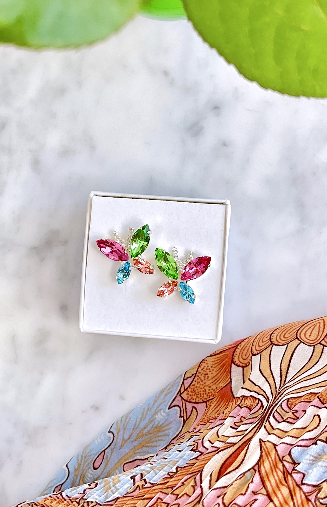 Earrings Butterfly Multi Combo Silver