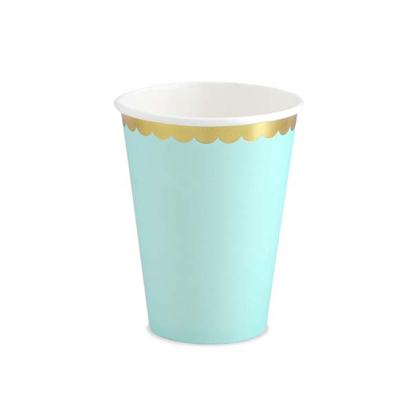 PAPPERSMUGGAR | 6-pack | Mint med guldkant