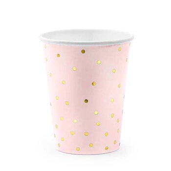 PAPPERSMUGGAR | 6-pack | Rosa med guldprickar