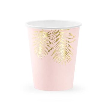 PAPPERSMUGGAR | 6-pack | Rosa med guldlöv