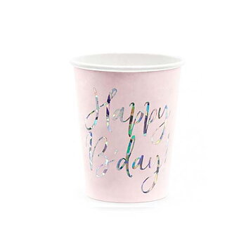PAPPERSMUGGAR | 6-pack | Rosa "Happy b-day" 