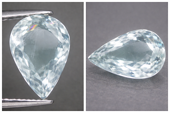 Hermosa piedra preciosa aguamarina con forma de gota grande de 2,96 ct