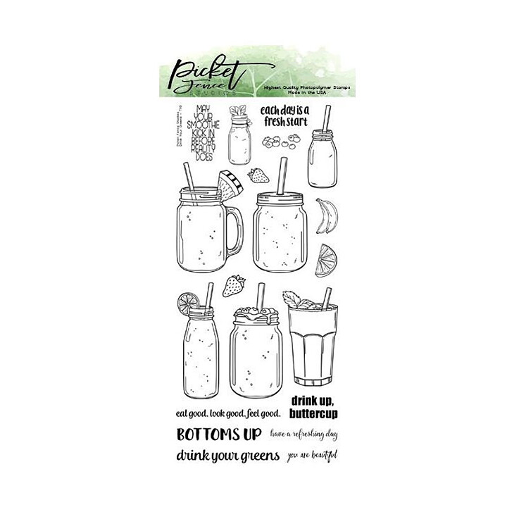 Picket Fence Studios Clear Stamps - Drink Your Greens