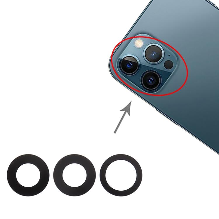 Original iPhone 12 Pro Max Bak Kameralins Med Tejp - 3-pack