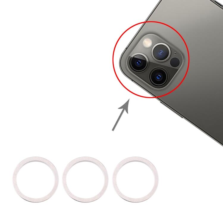Original iPhone 12 Pro Max Kameraring (3-pack) - Silver