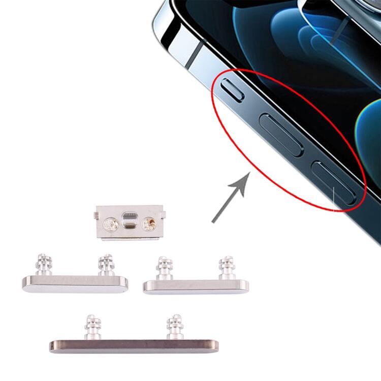 Original iPhone 12 Pro Max Sidoknappar - Silver