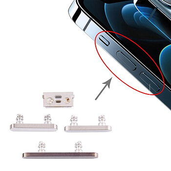 Original iPhone 12 Pro Max Sidoknappar - Silver