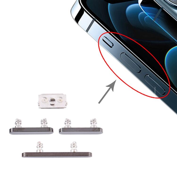 Original iPhone 12 Pro Max Sidoknappar - Grå