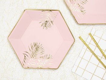 PAPPERSTALLRIKAR | 6-pack | Rosa med guldlöv