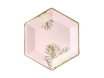 PAPPERSTALLRIKAR | 6-pack | Rosa med guldlöv 