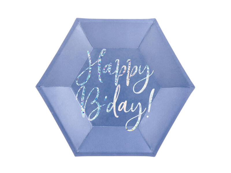 PAPPERSTALLRIKAR | 6-pack | Blå Happy B´day! 