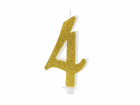 TÅRTLJUS | Siffra 4 | Guld |  1-pack 