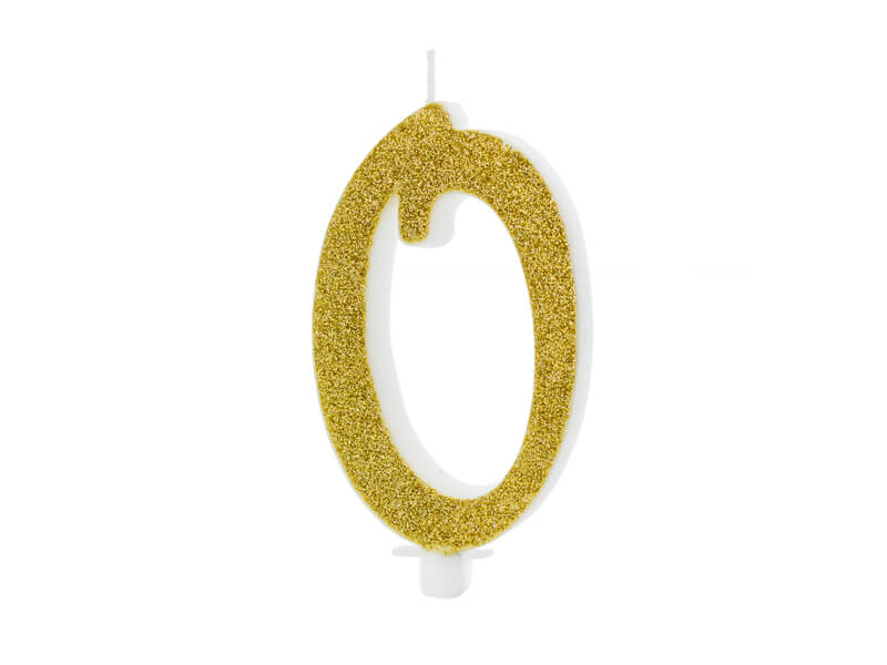 TÅRTLJUS | Siffra 0 | Guld |  1-pack 