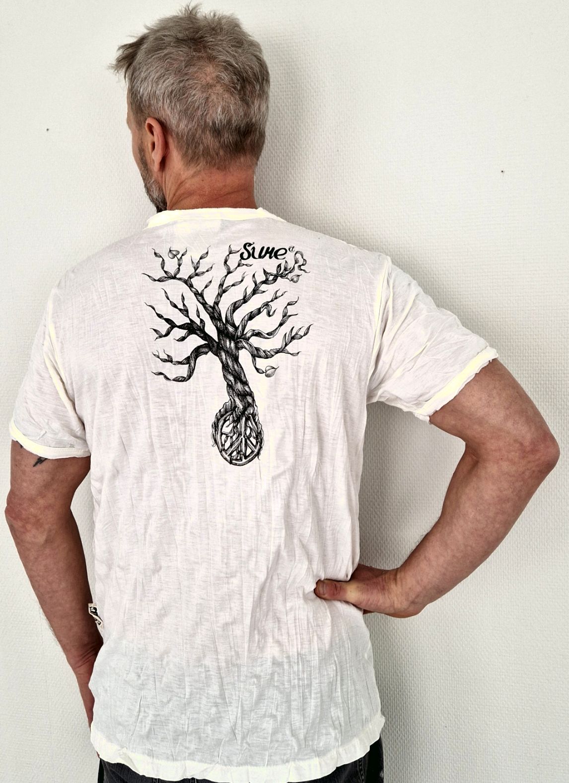 SURE T-shirt - Träd med Freds Symbol - Vit - 2