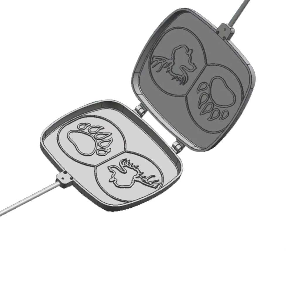 Dubbelsmörgåsjärn i aluminium