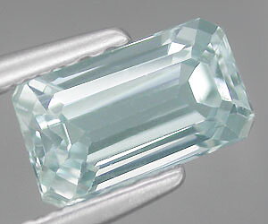 Piedra preciosa de aguamarina genuina natural en forma de esmeralda de 0,76 ct