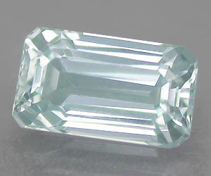 0.76 ct emerald shaped natural genuine aquamarine gemstone - 3