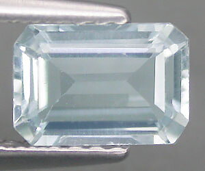 Piedra preciosa de aguamarina genuina natural en forma de esmeralda elegante de 0,91 ct