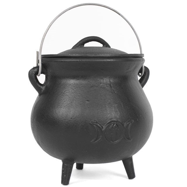 Häxkittel  / Cauldron med Triple Moon -  19cm