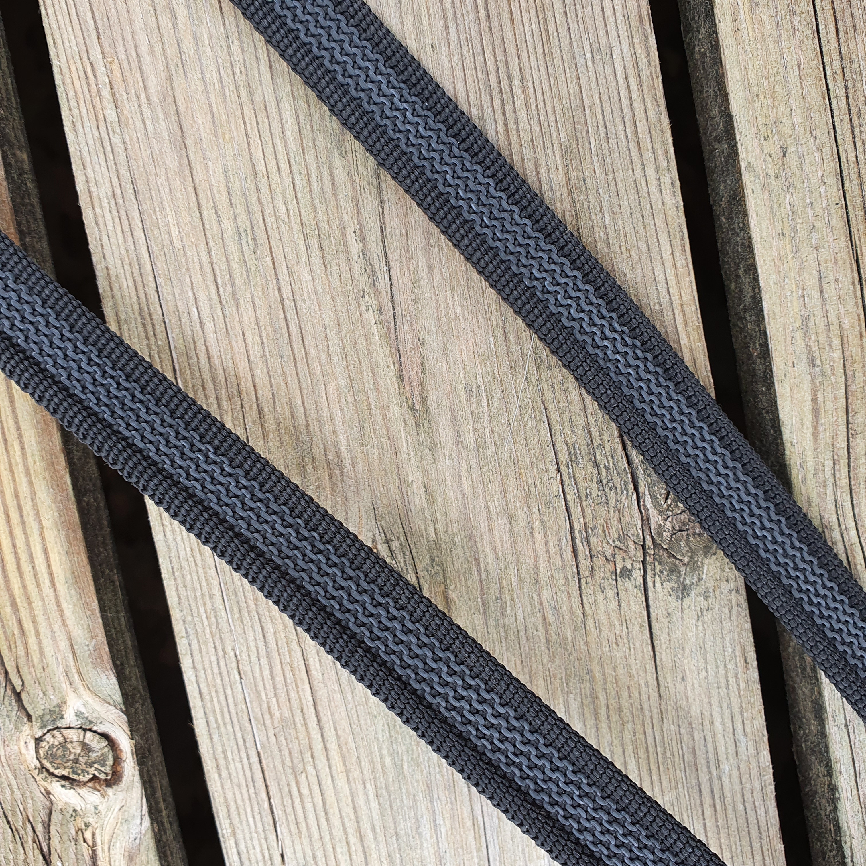 Nordic-Hors svart supergrepp tyglar utan stopp med hakar i crom Längd  251 cm bredd 15 mm - 2
