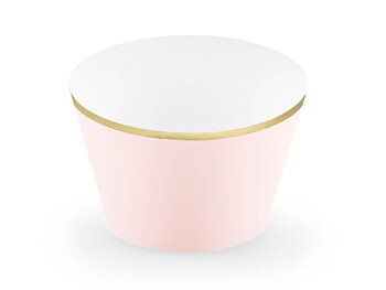 CUPCAKE WRAPPER | Rosa med guldkant 