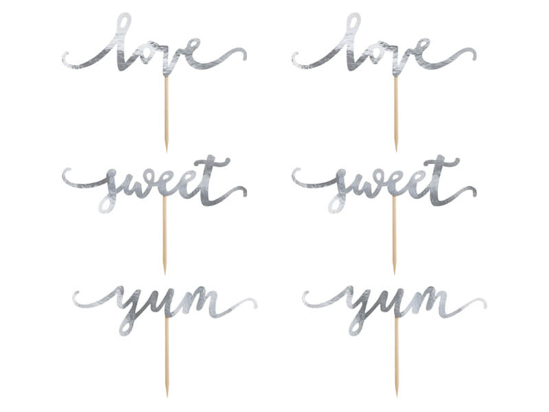 CAKE PICKS | Love Sweet Yum | Silver
