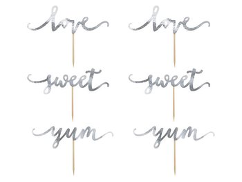 CAKE PICKS | Love Sweet Yum | Silver