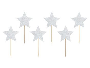 CAKE PICKS | Silverglitter stjärnor