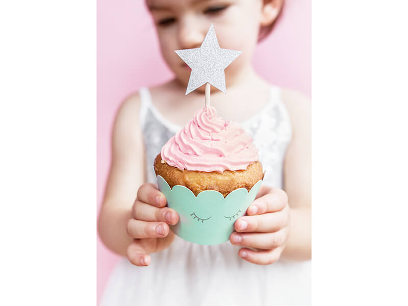 CAKE PICKS | Silverglitter stjärnor