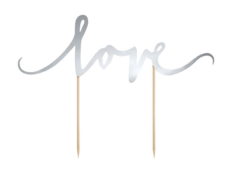 CAKE TOPPER | Love | Silver