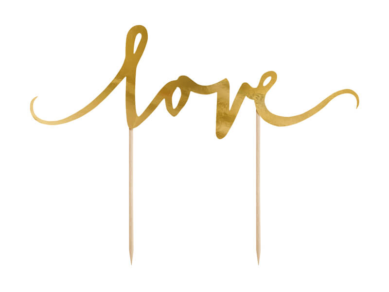 CAKE TOPPER | Love | Guld