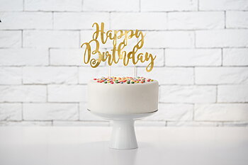 CAKE TOPPER | Happy Birthday | Guld
