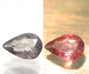 Piedra preciosa de alejandrita rusa genuina muy rara en forma de gota de 0,15 ct