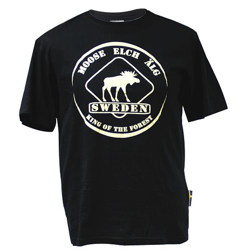 T-SHIRT SVART ÄLG SWE KING OF FOREST
