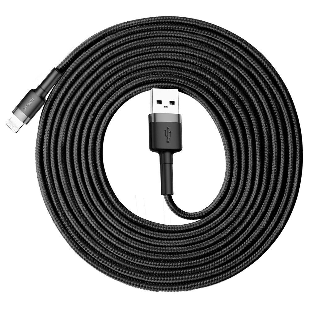 Baseus Cafule USB-A till Lightning Kabel Q.C 3.0, 2A, 3m - Grå/Svart - 2