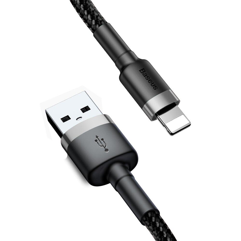 Baseus Cafule USB-A till Lightning Kabel Q.C 3.0, 2A, 3m - Grå/Svart